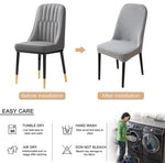 housse chaise extensible jacquard gris moderne fauteuil salle manger banquet