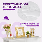 armoire moderne commode blanc tiroirs métal texture bois rangement chambre coucher
