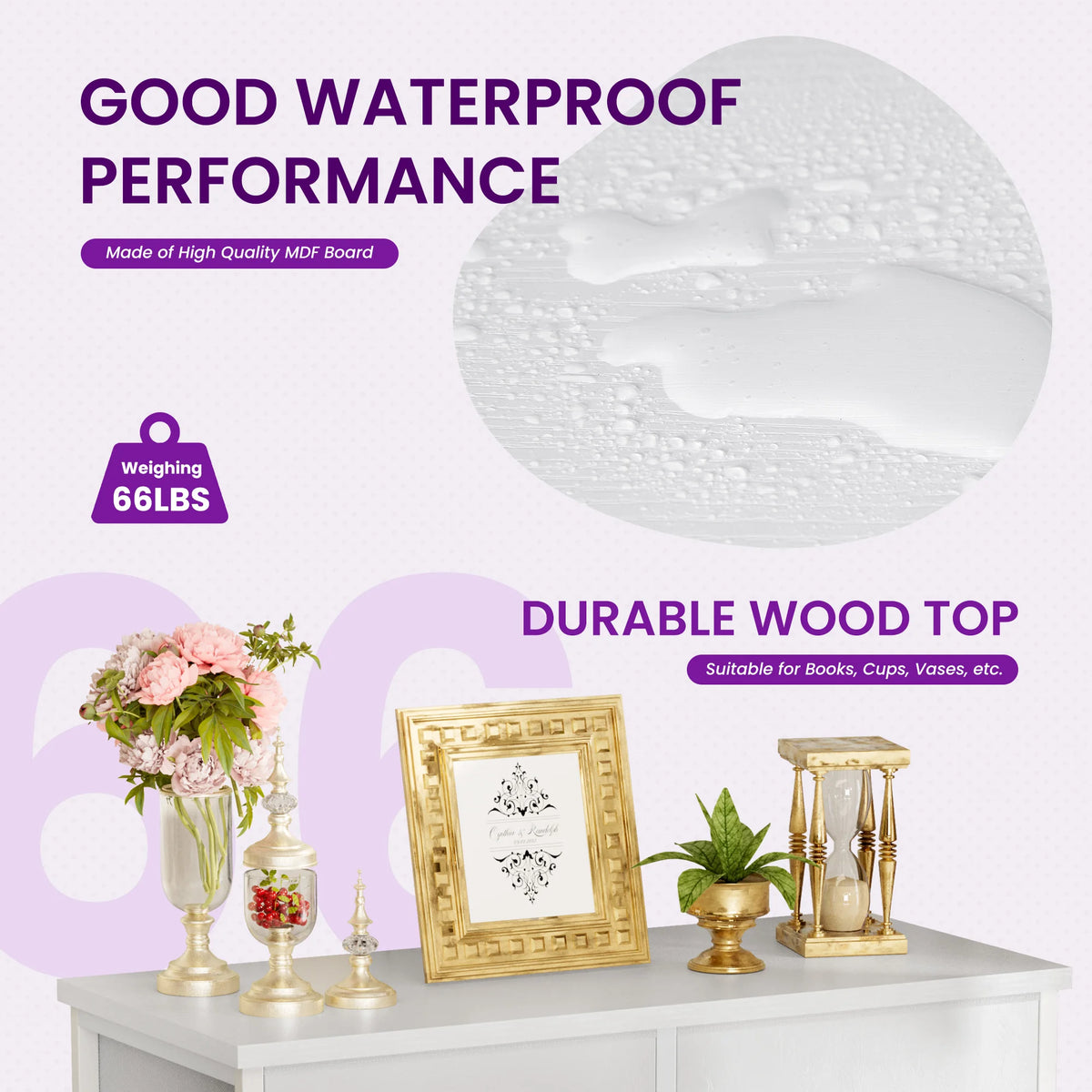 armoire moderne commode blanc tiroirs métal texture bois rangement chambre coucher