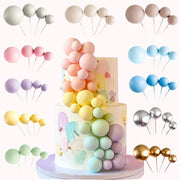 décoration gâteau boules sphères pic or argent orange rose violet bleu vert festive enfants