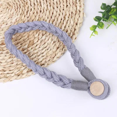 corde rideau tressée moderne bois vert gris blanc jaune beige 50cm