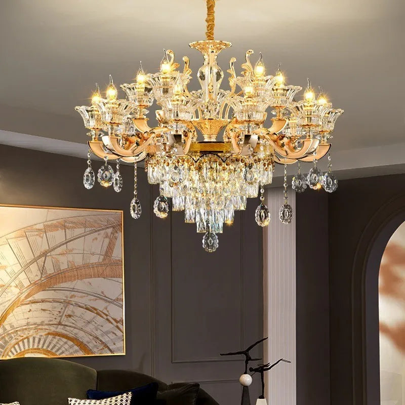 Lampe Suspendue Cristal Salon Étude Chambre Interrupteur Marche Arrêt Design Moderne Élégant