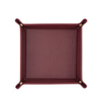 plateau rangement cuir noir rouge moderne porte clés montre carte boucles d'oreilles stylos figurine