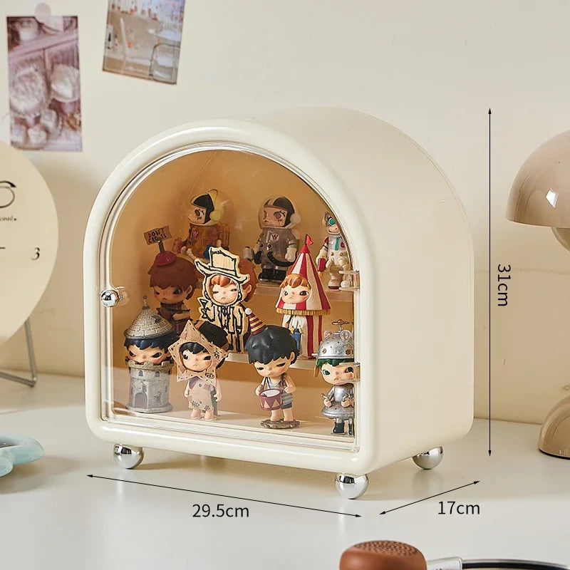vitrine transparente moderne figurines anti poussière blanche exposant organisateur jouets eco friendly