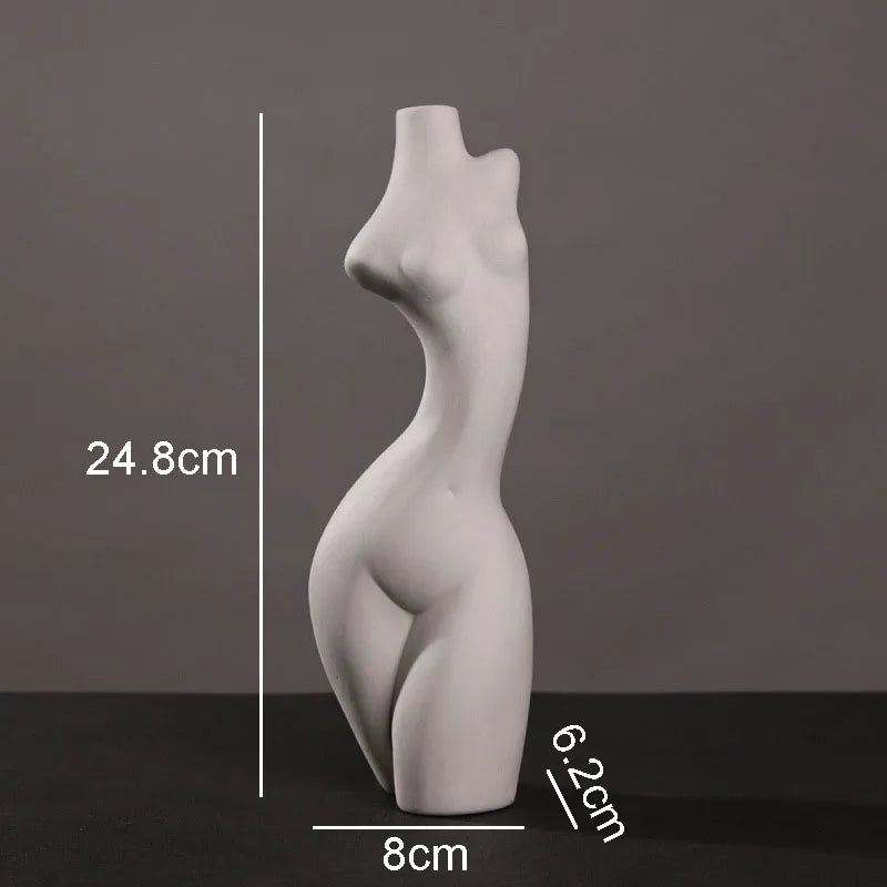 vase moderne sculpture humaine blanc décoration intérieure abstrait porcelaine unique