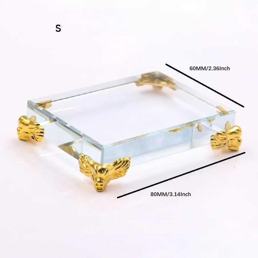 présentoir verre vert clair doré ornements végétaux animaux stylisés baroque deco chambre moderne