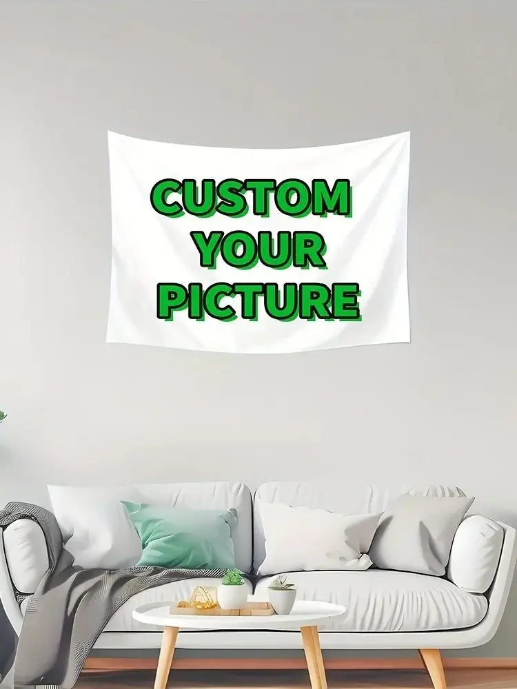 tapisserie personnalisée lettres custom blanc vert moderne clips gratuite Polyester MACHINE WASHER