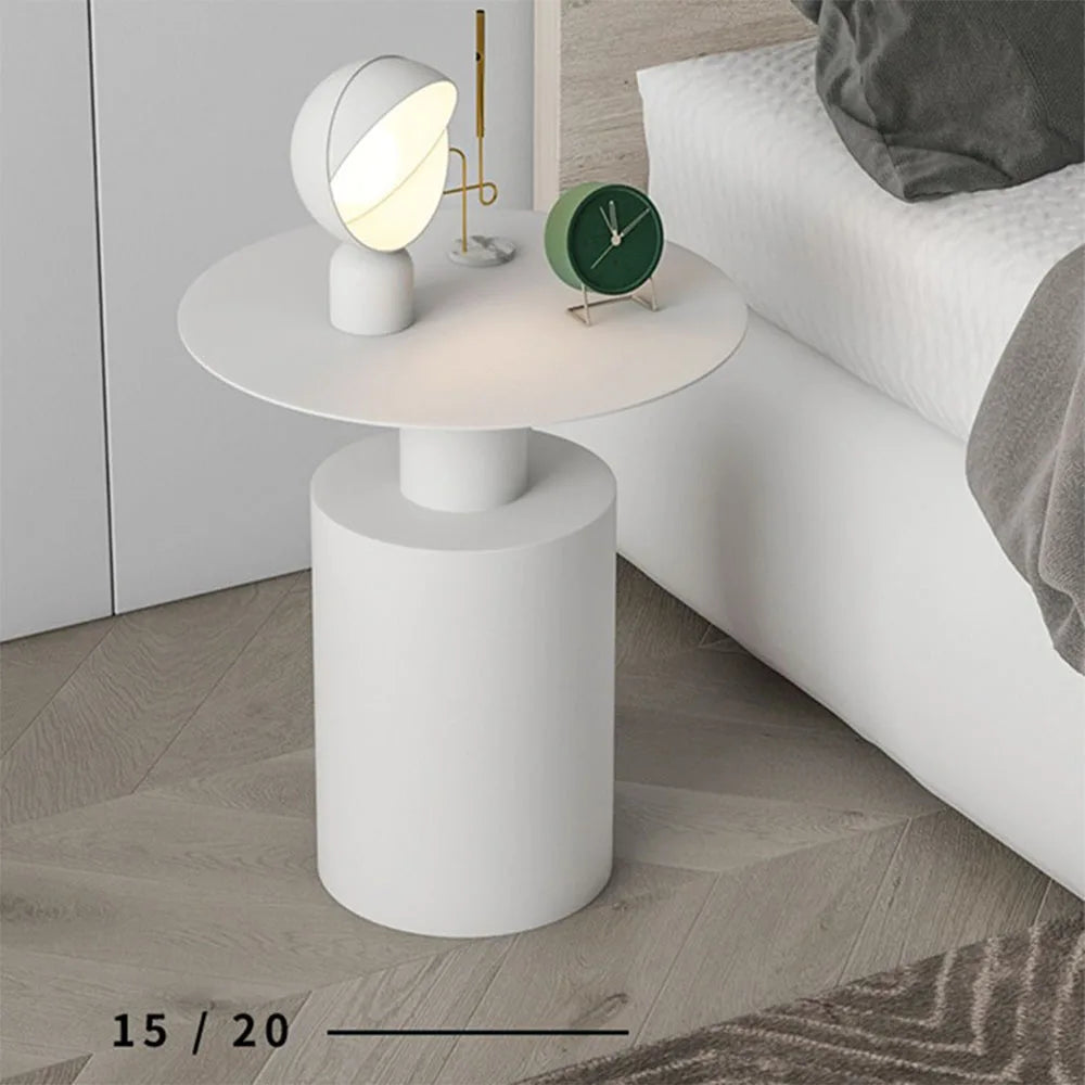 table basse ronde minimaliste moderne blanche noire salon décoration intérieure