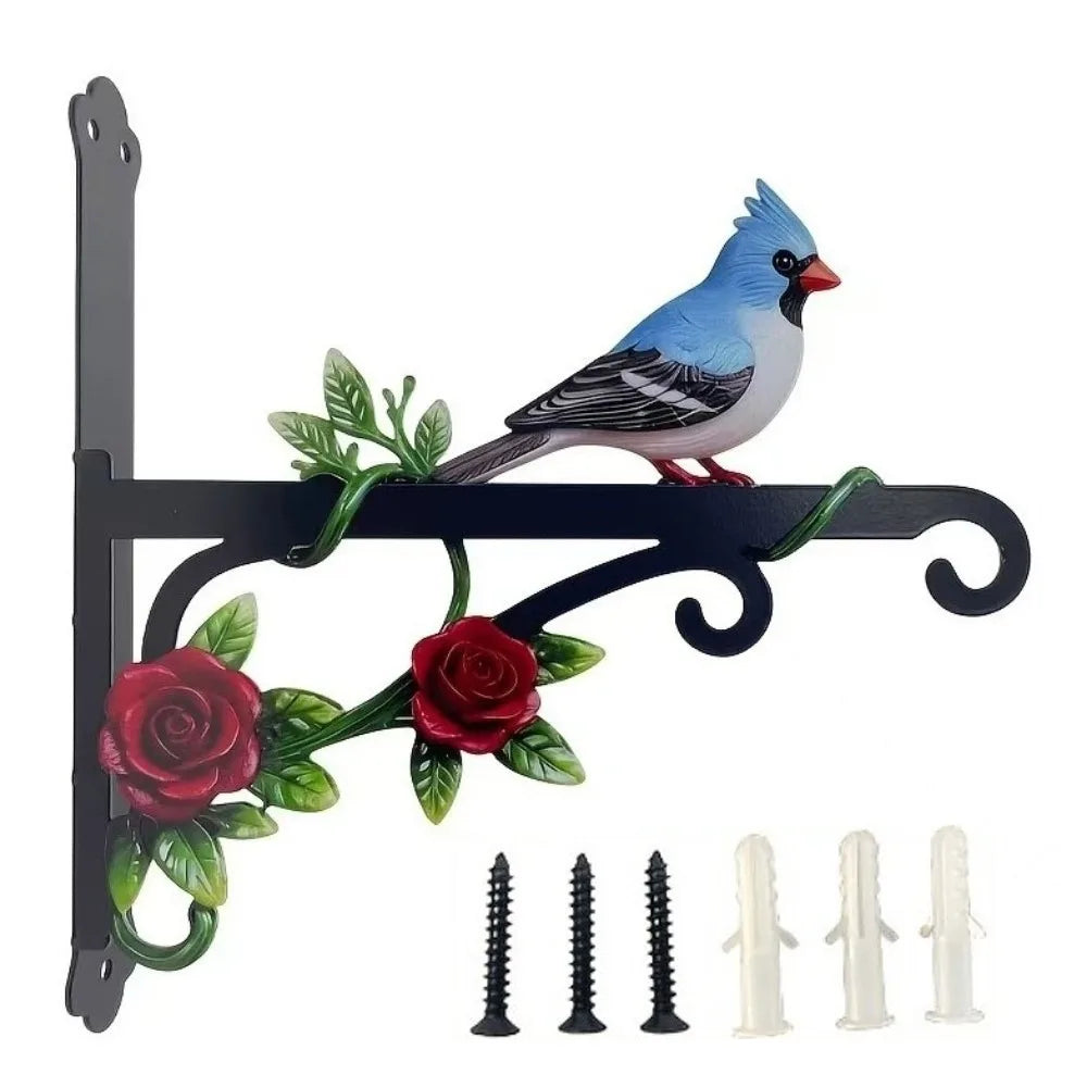 décoration murale oiseaux fleurs artificielles lanterne métal artisanal rustique echangrounoir