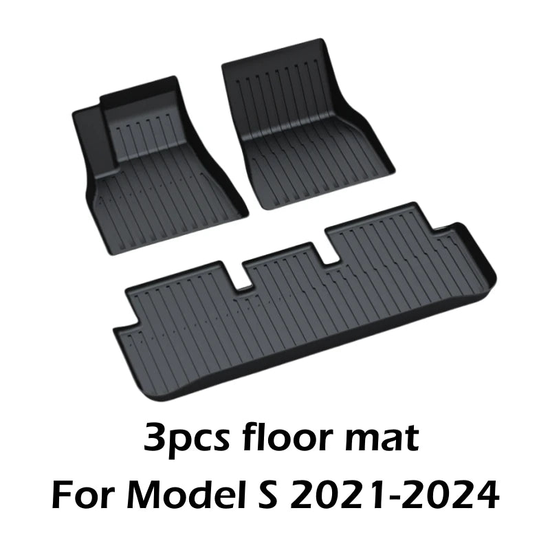 tapis sol coffre tesla model 2021 2024 noir rayures horizontales intégré étanche