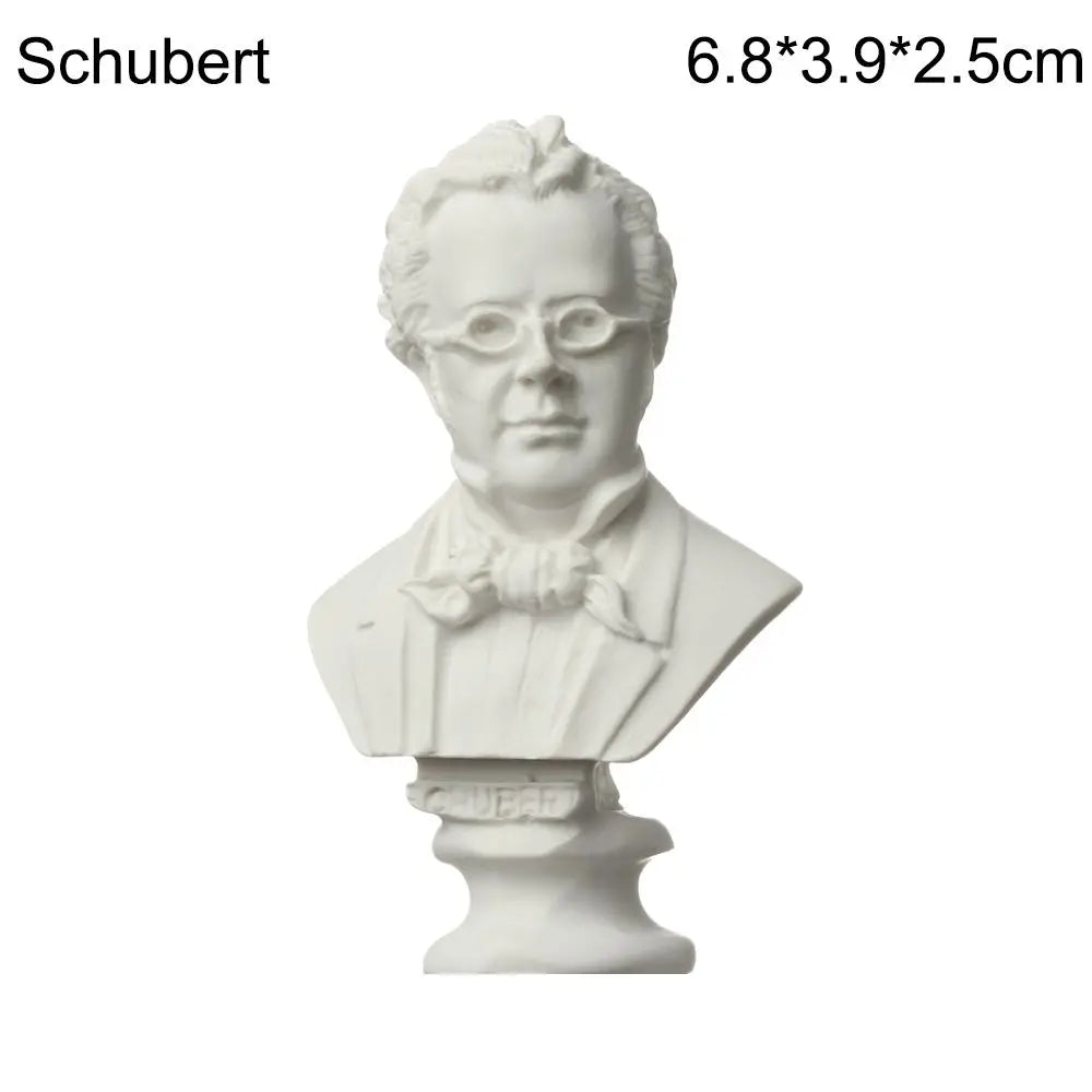 buste sculptural résine blanc détails antiques classiques décoration intérieure alexander beethoven athena chopin
