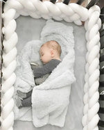 coussin lit bébé violet rose blanc gris coton tissé braid moderne doux 1m 2m