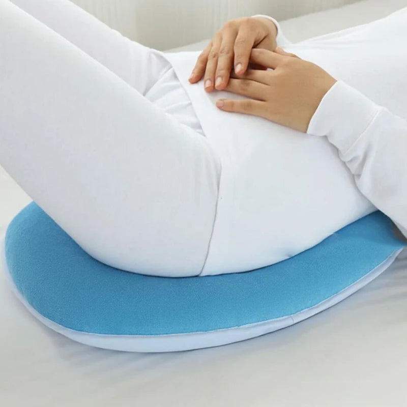 coussin soutien bleu clair anti décubitus coton polyester confortable ergonomique adhésif uni doux