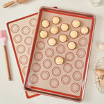 tapis cuisson silicone beige gris orange grands cercles concentriques moderne antiadhésif résistant chaleur environnement