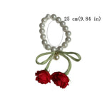 anneau rideau blanc ruban rose décoratif romantique vert rouge 25cm