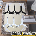 attaches drap lit clips élastiques noir blanc réglables anti tirage ignifuge polyester modernes