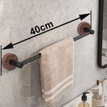porte serviettes mural moderne noir texture métallique lisse fixé serviette savon brosse tasse