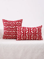 housse coussin brodée motif géométrique moderne polyester coton beige 50cm 50cm chambre quotidien