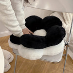 coussin décoratif peluche fleurs blanc orange noir rose bleu violet jaune 35cm 50cm