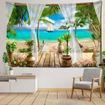 Décoration murale plage palmiers pour chambre