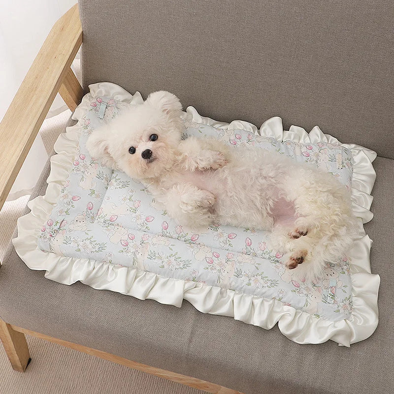 coussin animal motif floral imprimé bleu rose blanc doux adhésif lavage main respirant hiver