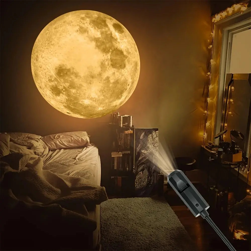projecteur mural noir lune planète projection étoiles veilleuse romantique chambre décoration moderne erotique atmosphère