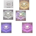 plafonnier led fleur crystal moderne élégant transparent blanc doré chambre salle manger