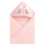 serviette bain bébé polyester capuche animaux brodés doux rose bleu grisComfortableBabyBathTowelPolyesterAnimalsEmbossedSoftColors