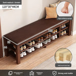 tabouret rangement chaussures bois naturel moderne minimaliste coussin rembourré étagère entrée multifonction adultes seniors