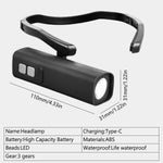 lampe frontale led rechargeable étanche mode moderne bande détachable noir 10w haut moyen bas