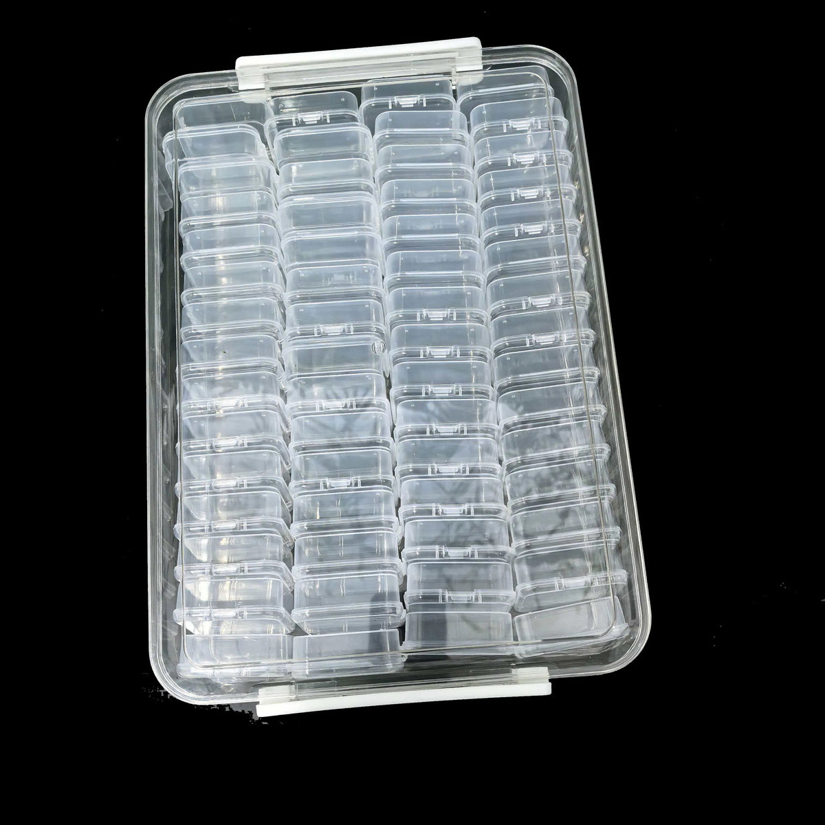 organisateur rangement boîtes plastique transparent compartiments strass broderie peinture diamant mosaïque petits éléments