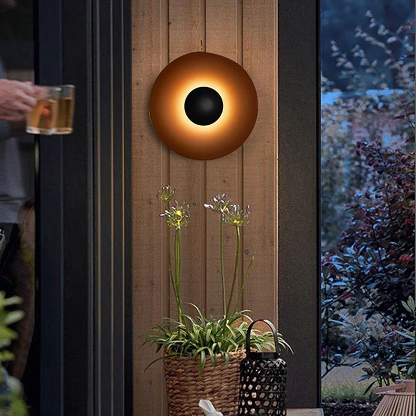 Applique murale LED ronde contemporaine blanc noir marron doré éclairage quotidien cuisine salle manger