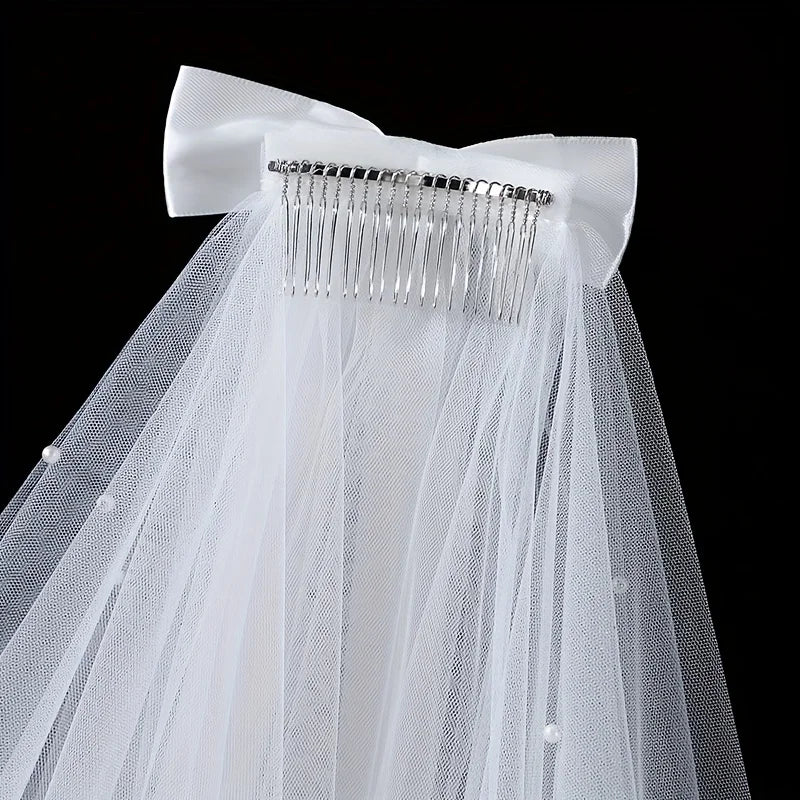 voile mariée tulle blanc classique clips ruban satin romantique fiançailles propositions photographie