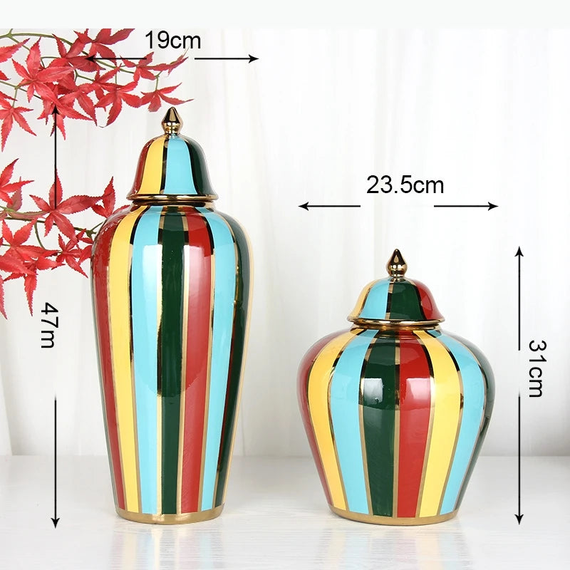 vases decoratifs couverts couleur brillants moderne decoration maison rouge vert bleu