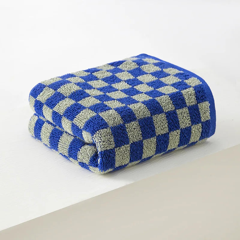 ensemble serviettes bain main coton carreaux moderne absorption rapide haute qualité