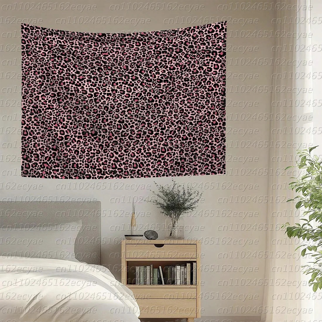 tapis léopard moderne clips noir blanc marron rose salon chambre
