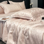 drap lit rose clair floral satiné été adultère lavable maison classique