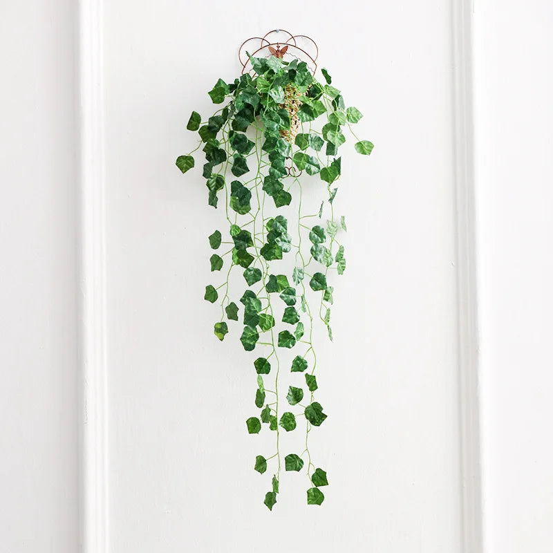 panier suspendu tressé plante artificielle soie vigne naturelle mariage anniversaireintérieur rustic déco