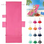 couverture chaise plage rose vif bleu marine uni moderne poches poignées adjustable polyester