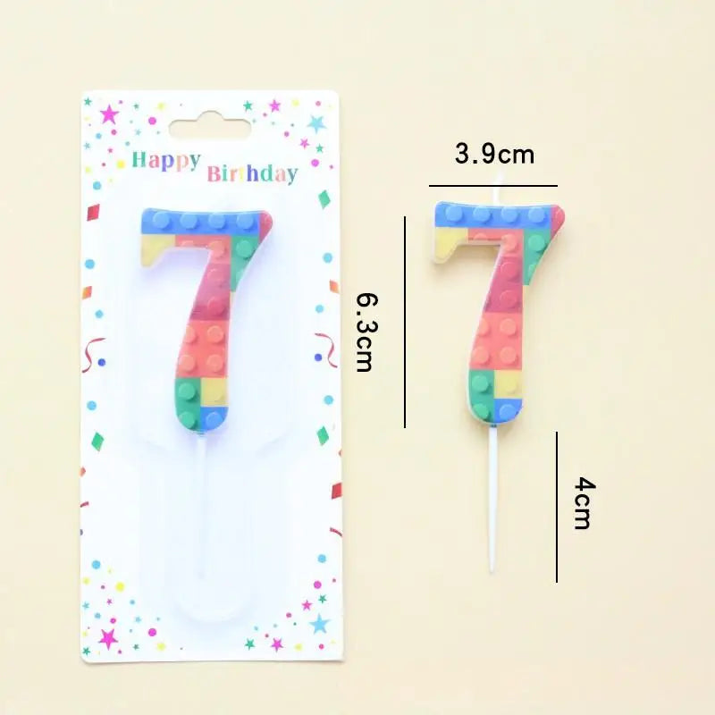 bougies anniversaire chiffres couleurs brique construction rouge jaune bleu vert ludique piquet