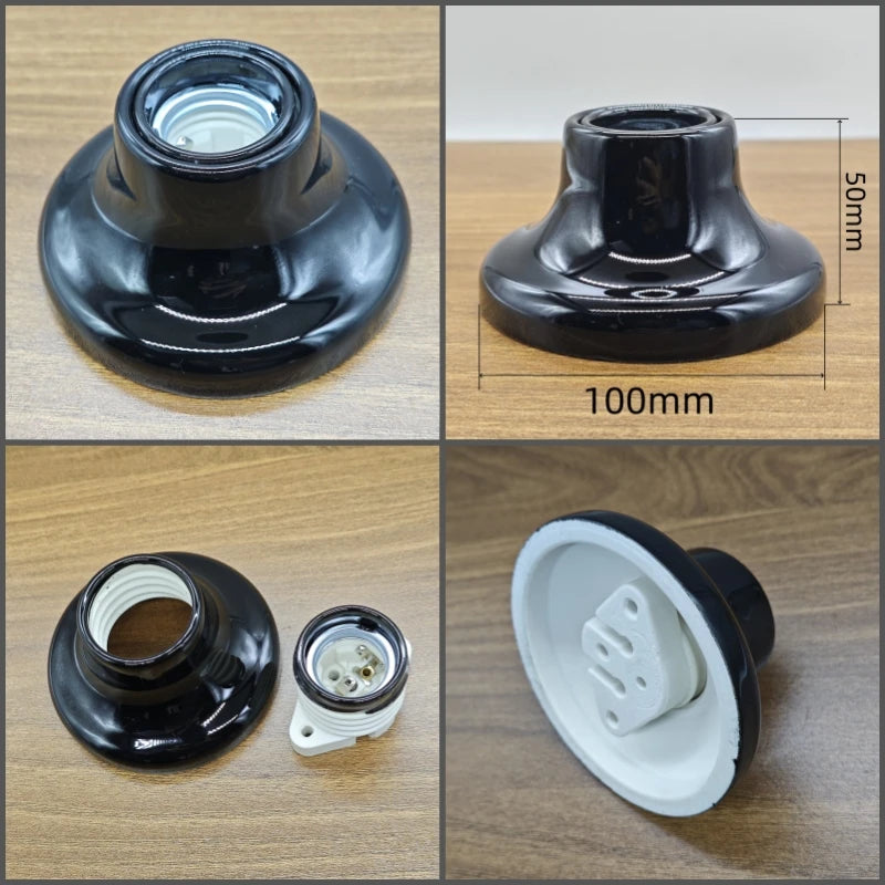 supports lampe céramique moderne blanc noir crème eyelets fixes haute temperature