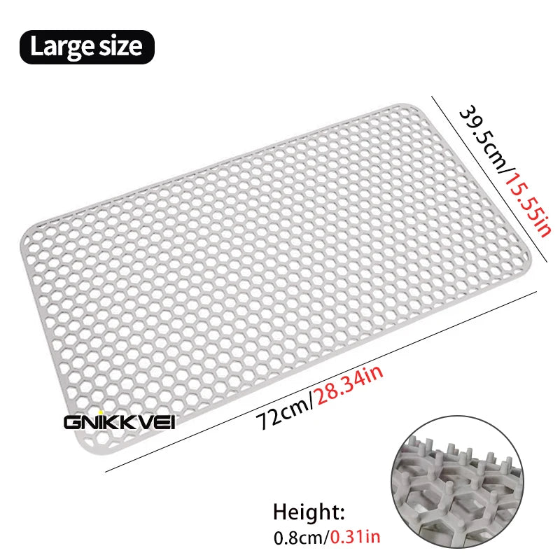 tapis protection silicone moderne gris perforations antidérapant cuisine vaisselle fond évier résistance chaleur