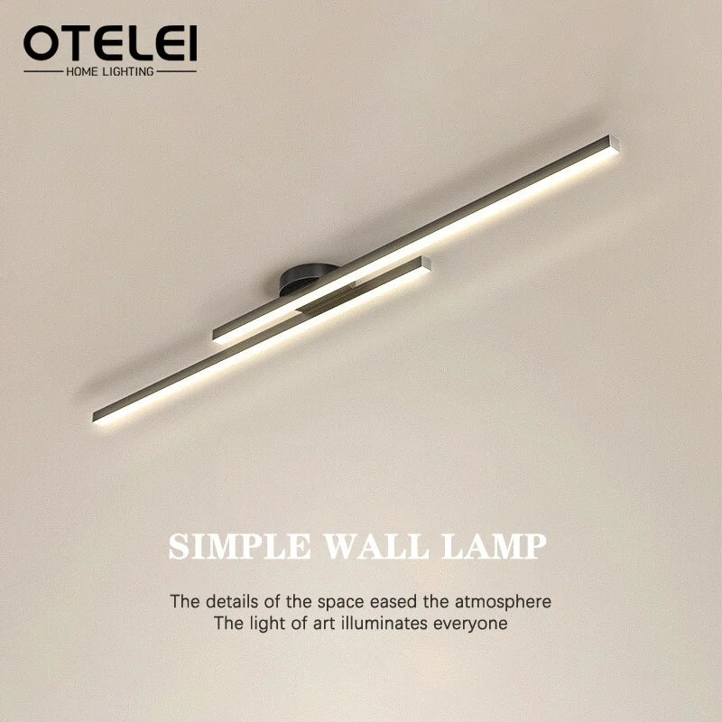 lampe murale moderne led noir or minimaliste surface