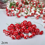 décor extérieur champignons artificiels rouge blanc points blancs piquet vert set 10 20 50pcs