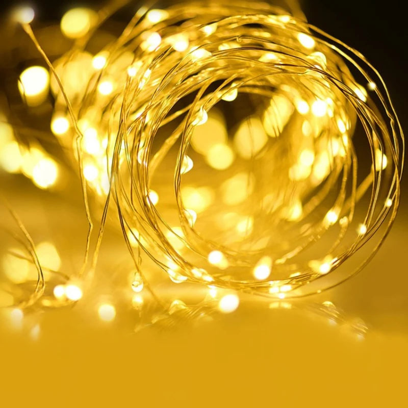 guirlande lumineuse solaire blanc doré moderne 12m 100 lumières filaments fins