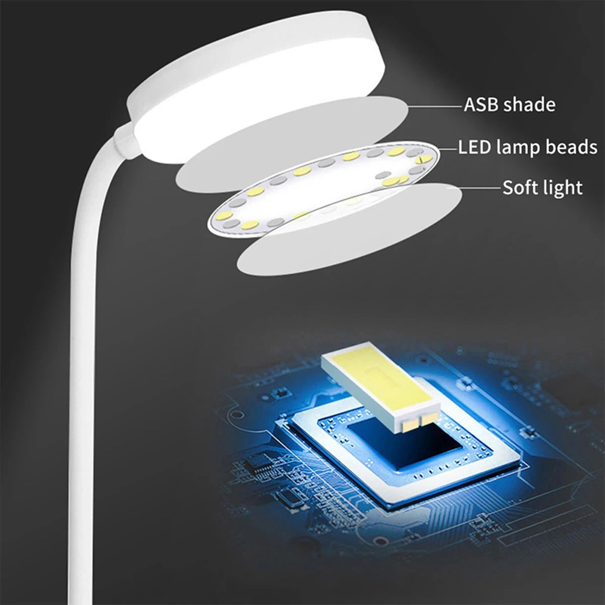 lampe rechargeable led blanc moderne interrupteur bouton poussoir cable usb flux lumineux minimaliste