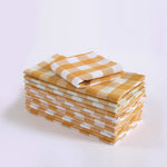 serviettes table orange blanches carreaux classiques pack 12 24 cm45cm