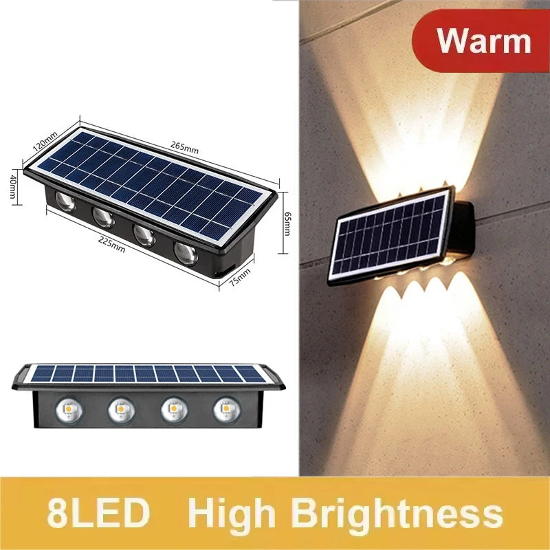 lumière solaire murale extérieure led moderne projection haut bas jardin