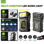 lampe travail rechargeable led 1200 lumens aimantée aluminium noir moderne