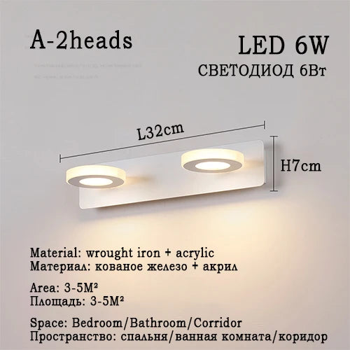 applique murale led moderne blanc fixée mur éclairage quotidien chambre étude sources lumineuses